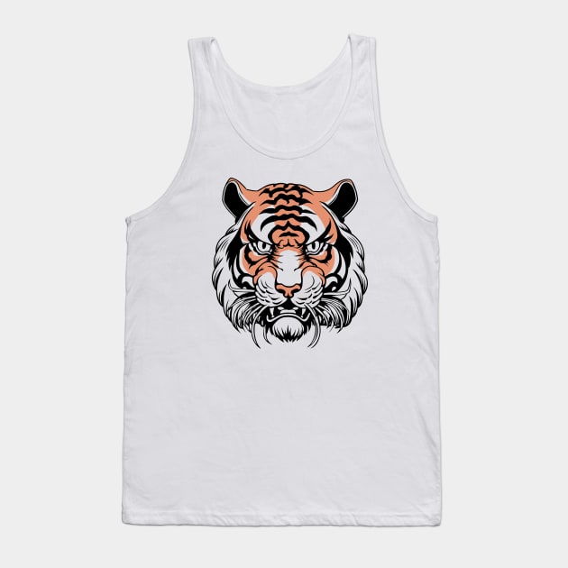 Tiger Head - Bengal Tank Top by Ravenglow